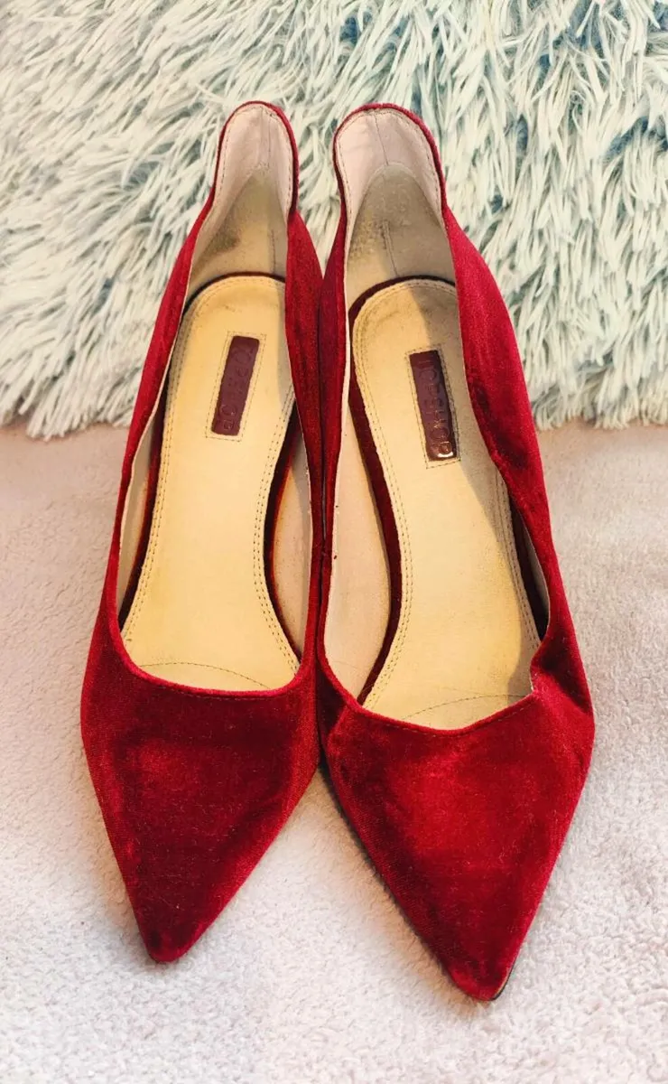 Red Velvet Topshop Heels Size UK 6 / EU 39 - Image 1