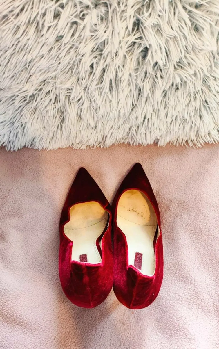 Red Velvet Topshop Heels Size UK 6 / EU 39 - Image 2