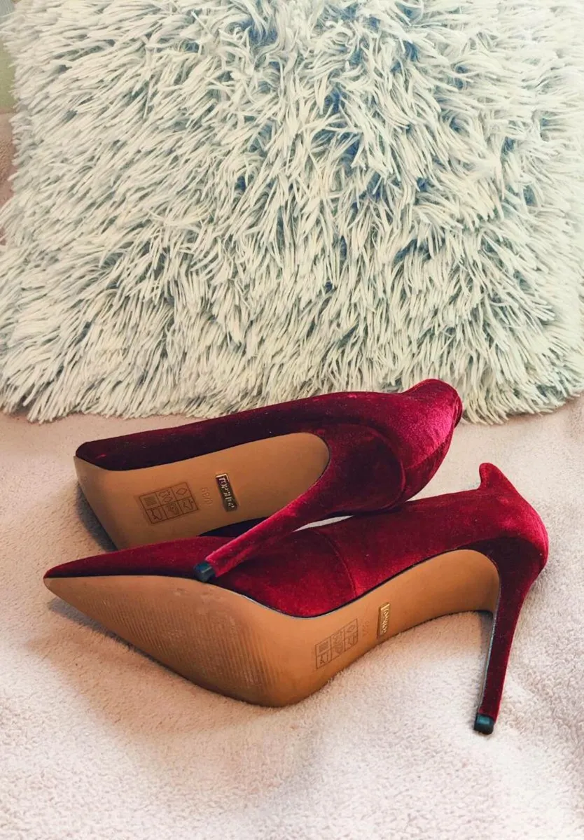 Red Velvet Topshop Heels Size UK 6 / EU 39 - Image 3