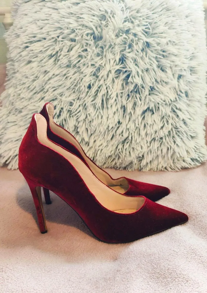 Red Velvet Topshop Heels Size UK 6 / EU 39 - Image 4