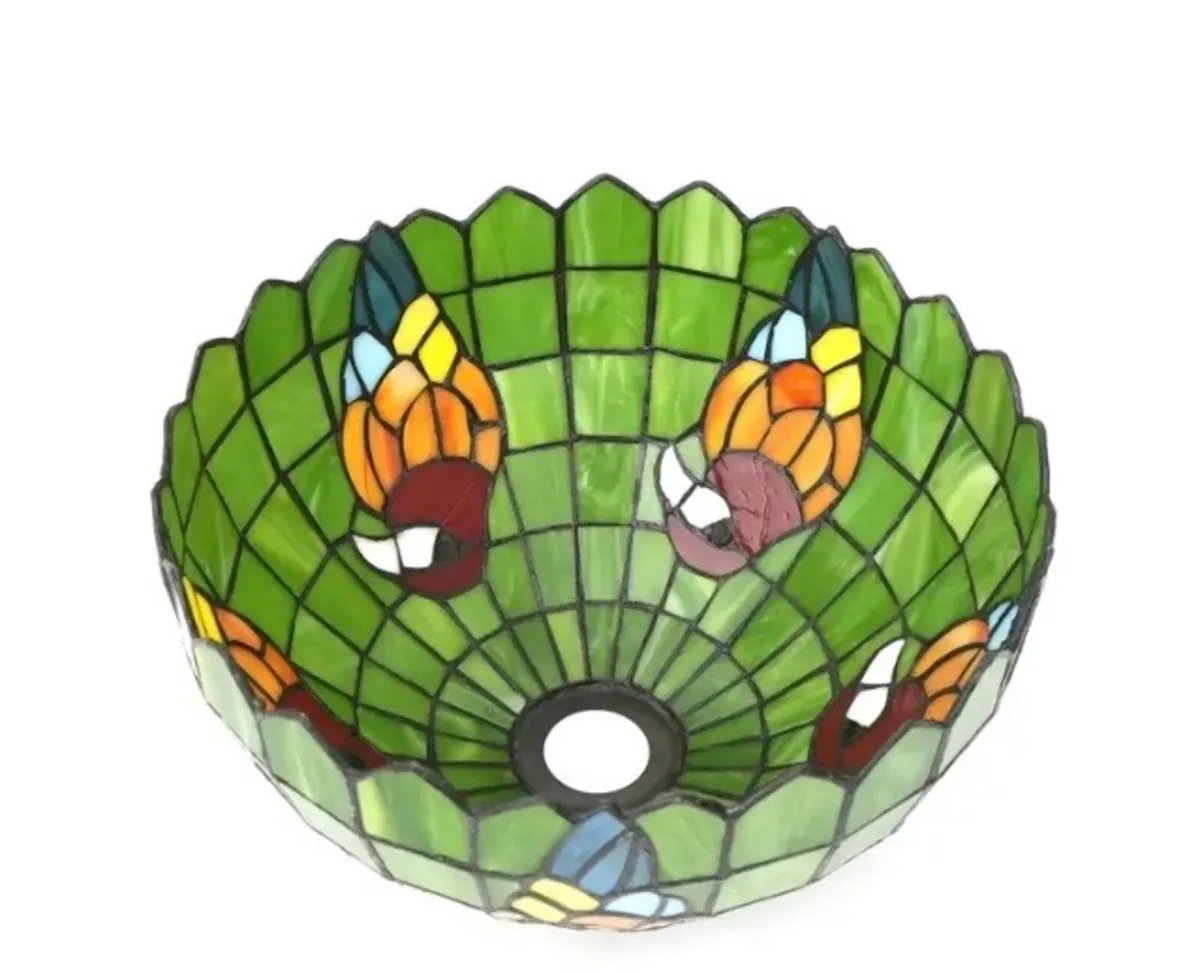 Parrot stained glass lamp shade free postage - Image 4