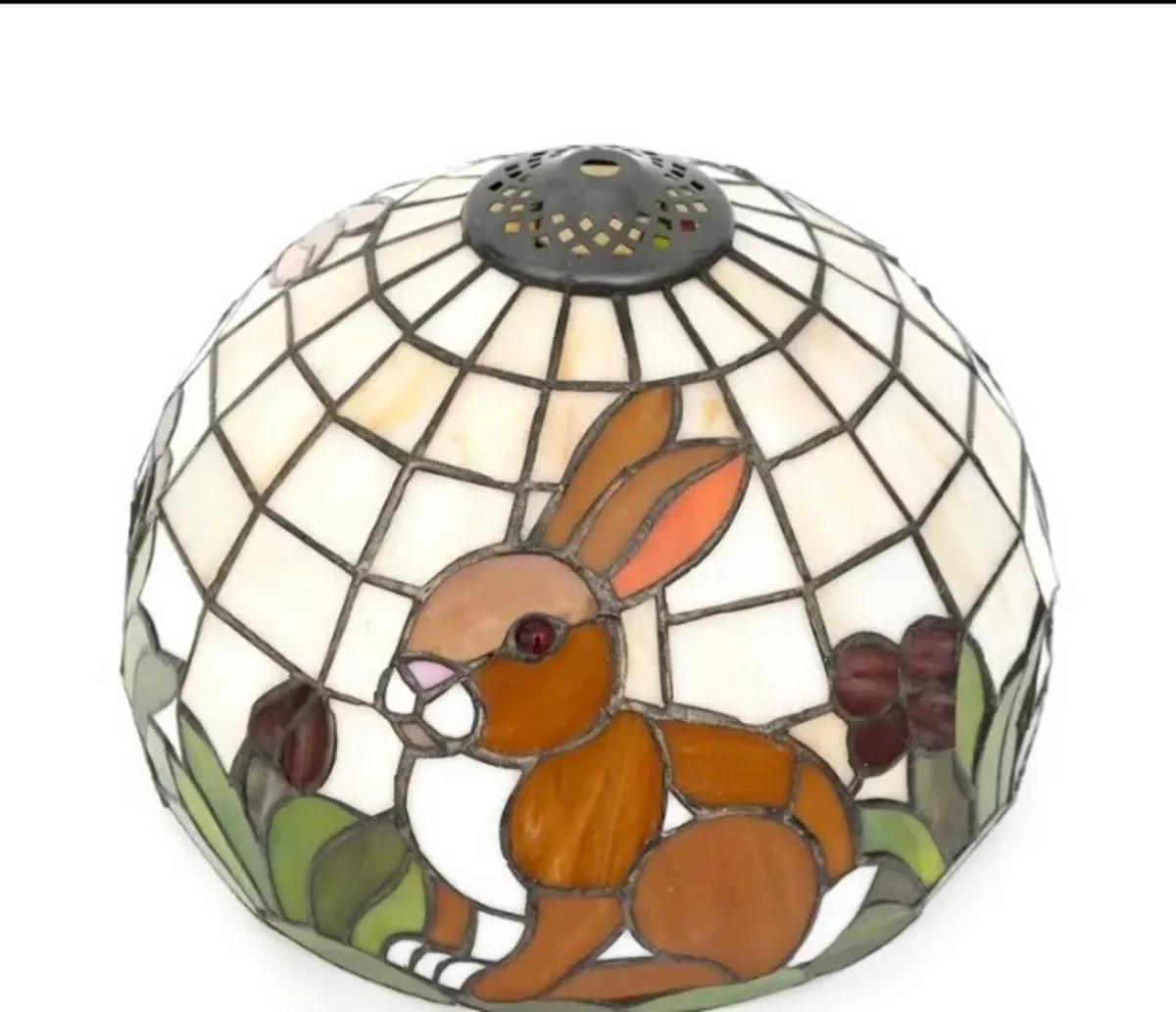 Rabbit stained glass lamp shade free postage - Image 3