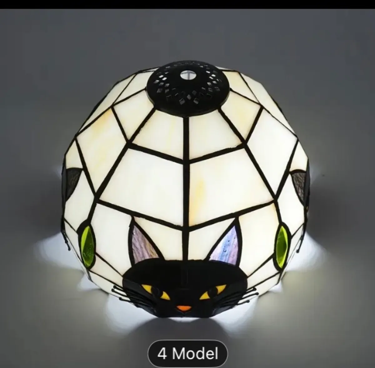 Cat stained glass lamp shade free postage - Image 1