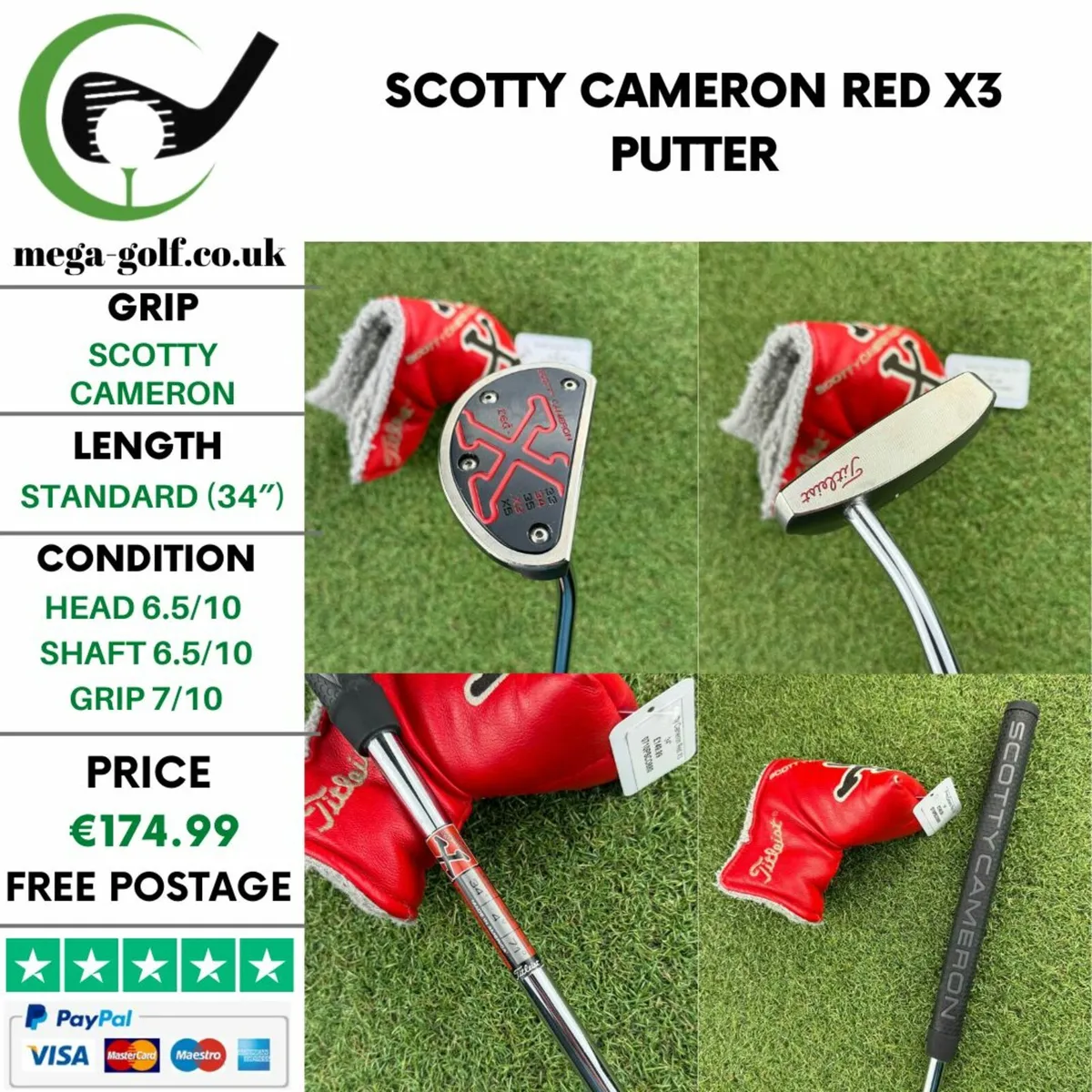 Scotty Cameron Red X3 Putter / 34″ - Image 1