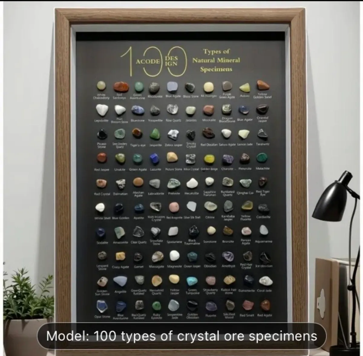 Framed 100 minerals set free postage - Image 1