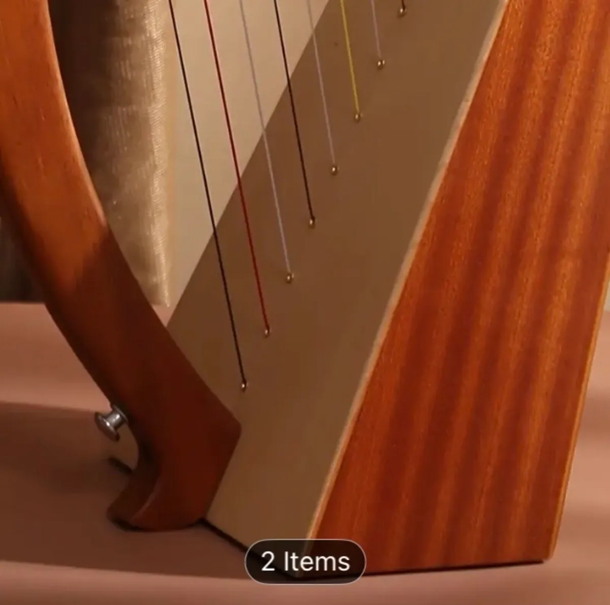 19 string mahogany harp free postage - Image 2