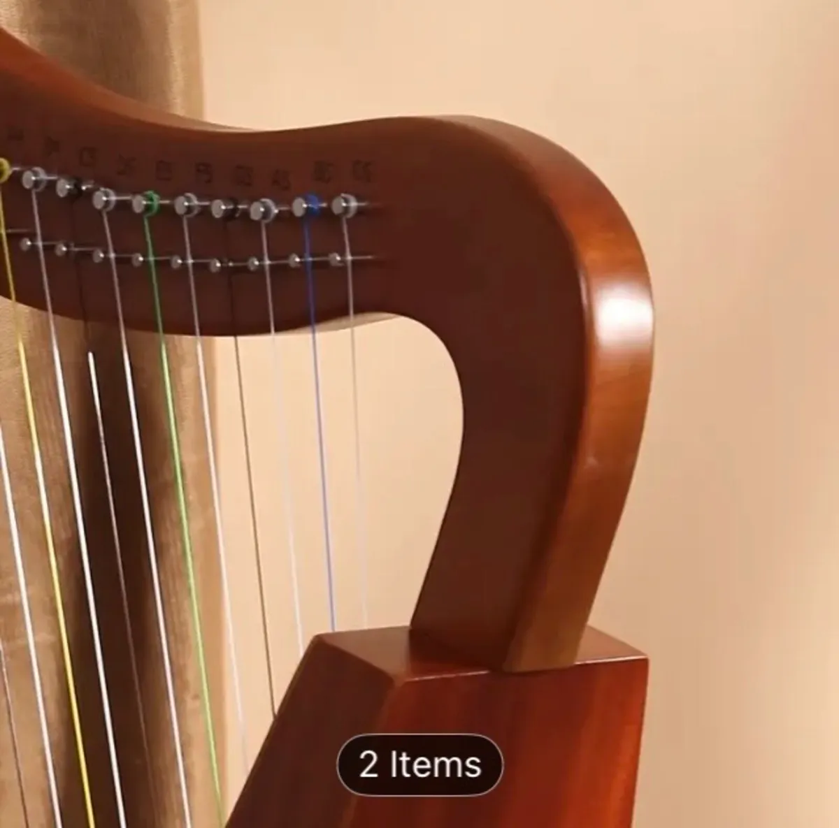 19 string mahogany harp free postage - Image 3