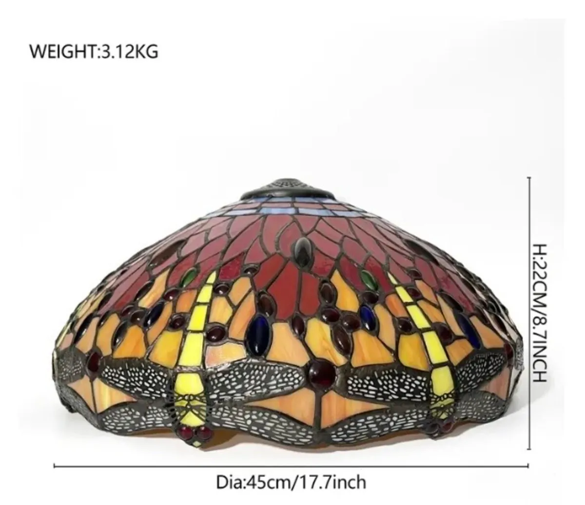 Large vintage style stained glass shade free post - Image 4