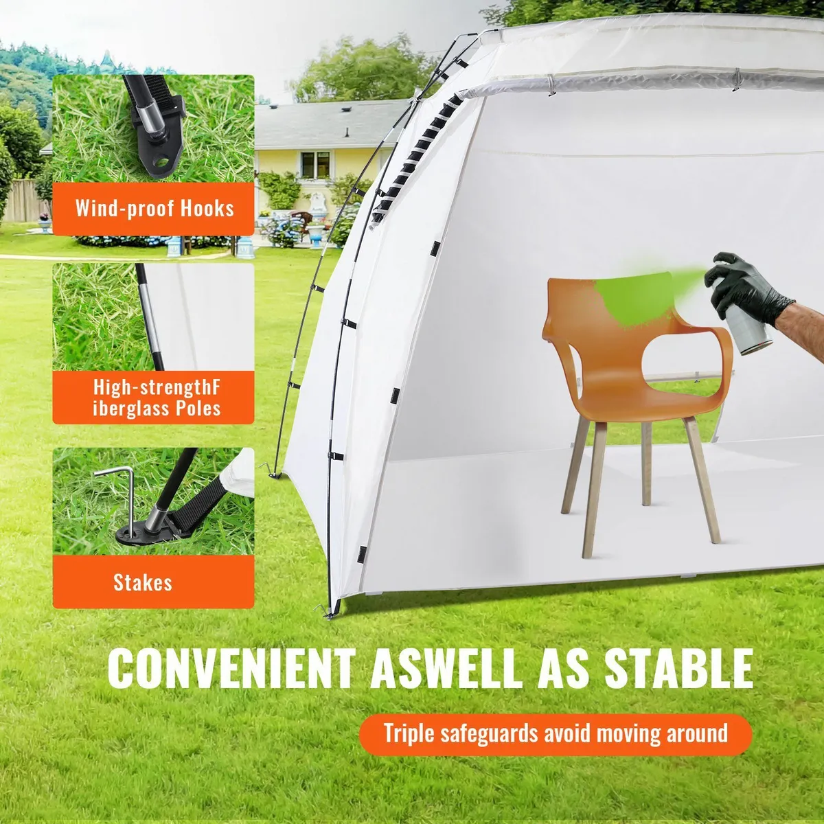 3.0m x 2.1m x 1.8m Portable Spray Paint Tent - Image 3