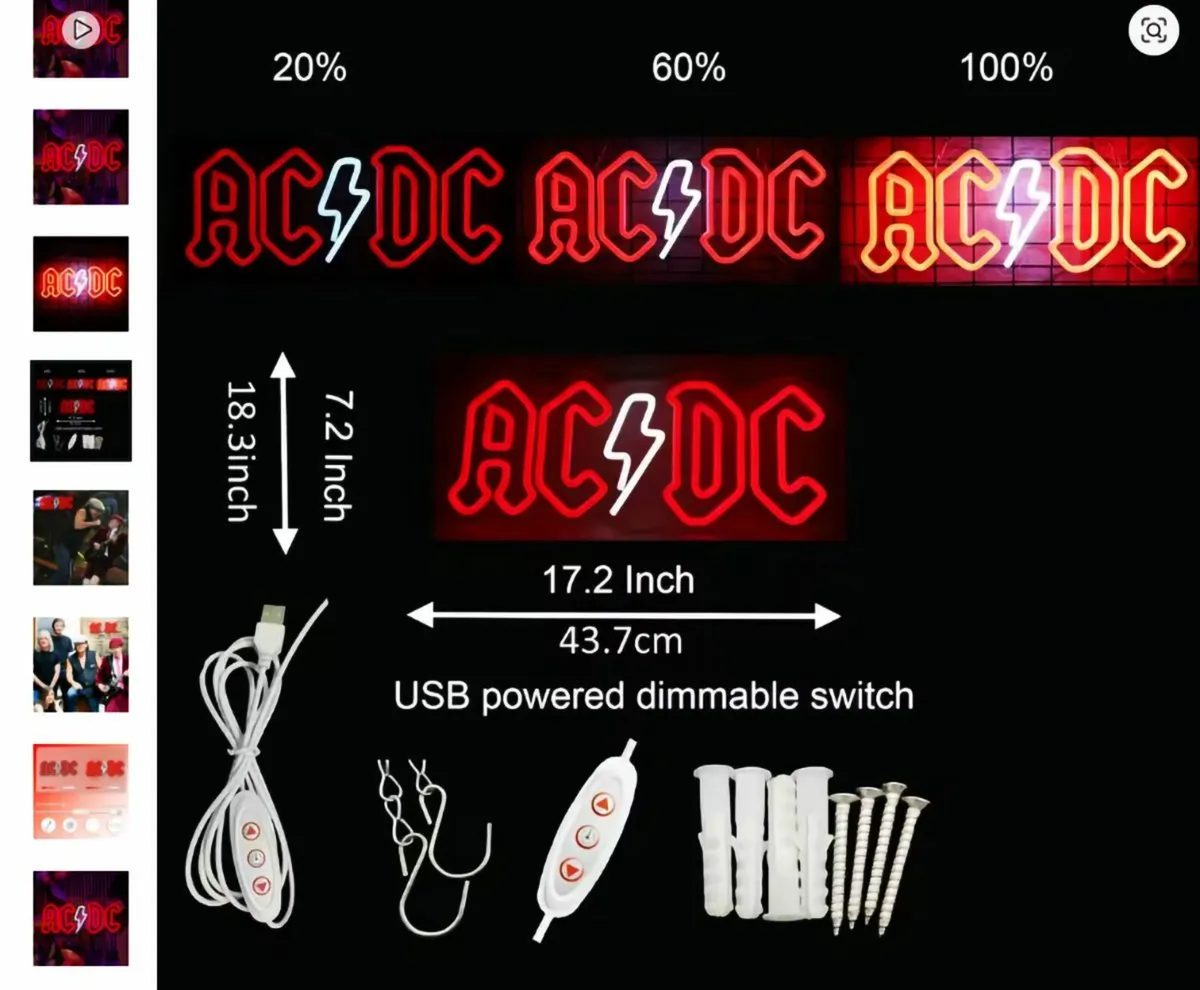 AC/DC  Neon Light Sign Home Beer Bar Pub - Image 2