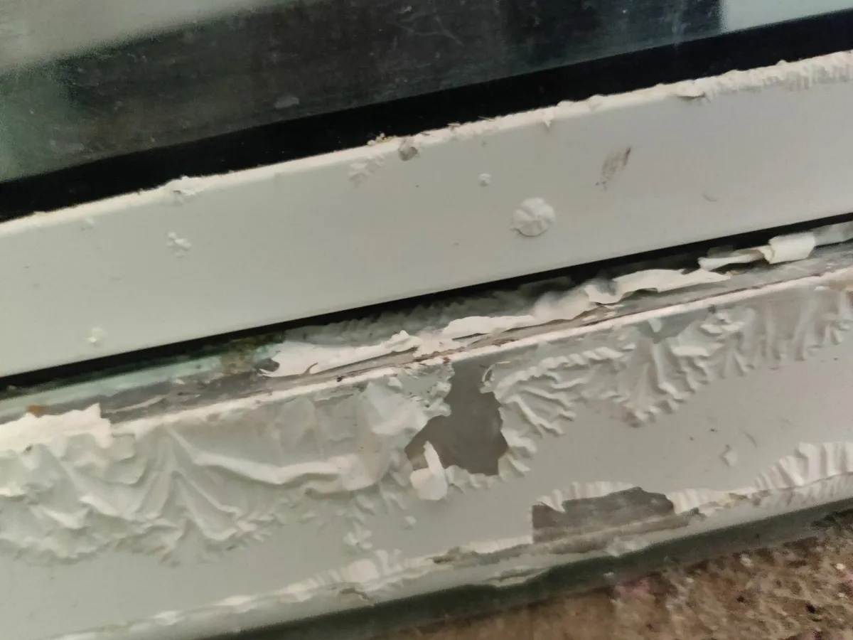Glass Shower Door with White PVC Frame – Good Cond - Image 2