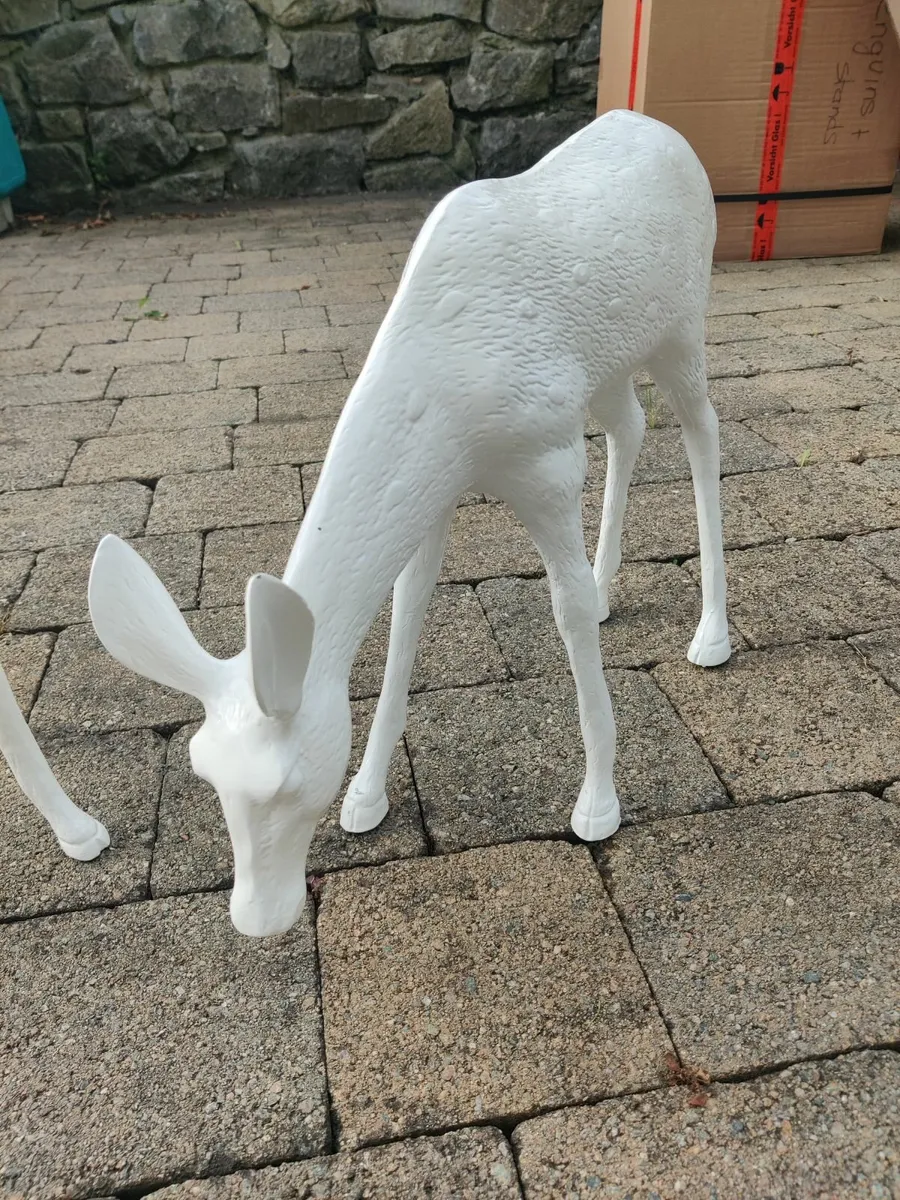 White Deer Christmas Ornaments – Set of 2 - Image 2
