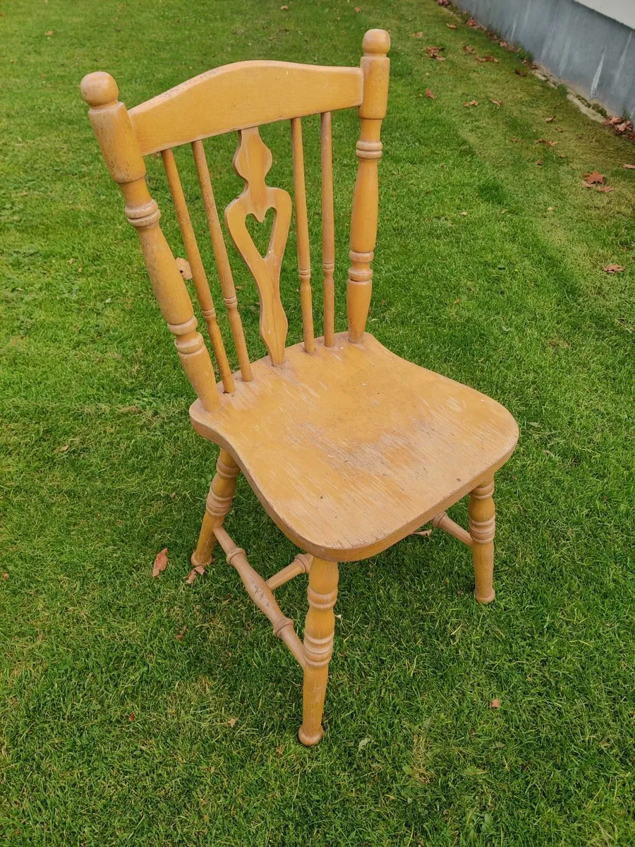 Vintage Wooden Chairs  – Set of 3 - Image 2