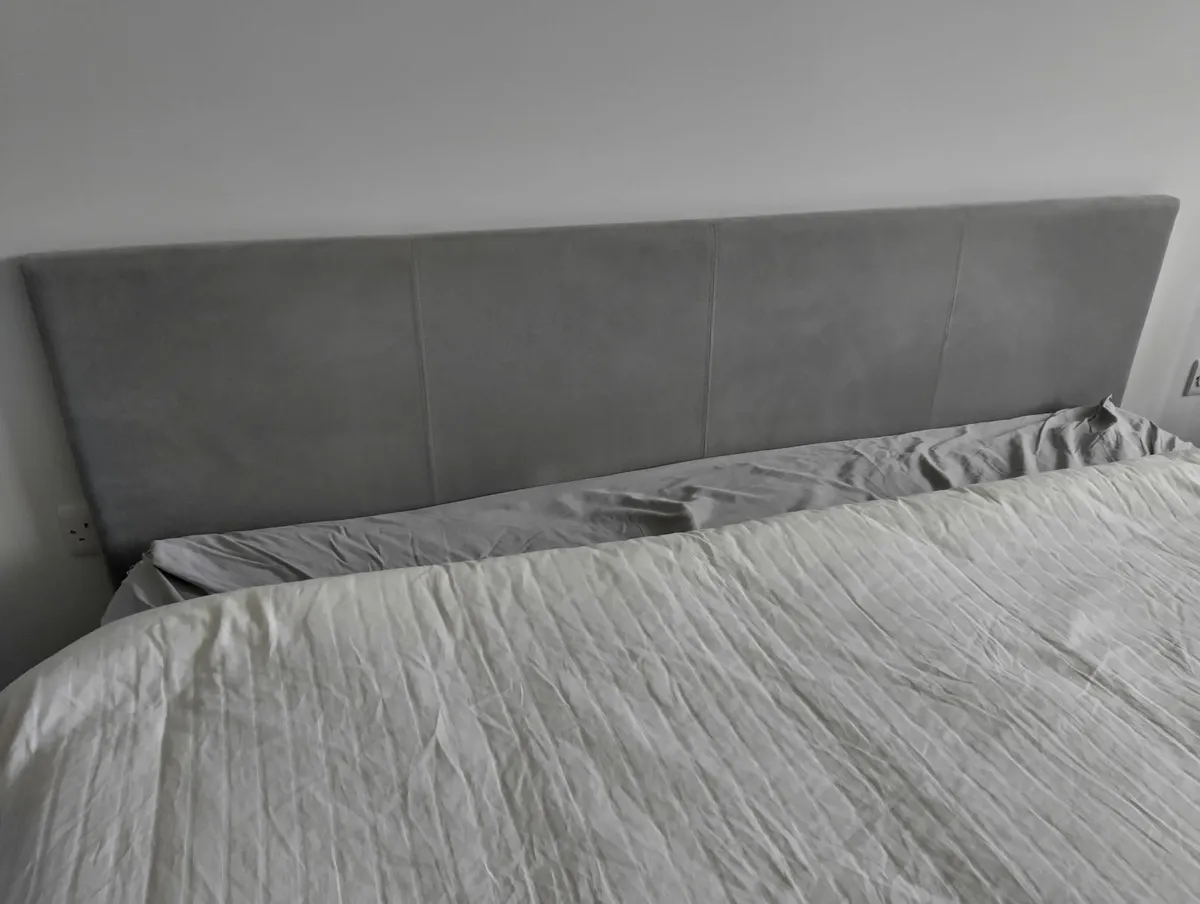Super King Ottoman Storage Bed - Grey Fabric - Image 2