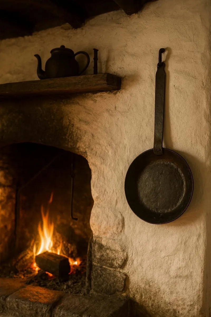 antique vintage pub cottage black skillet pan GIFT - Image 1