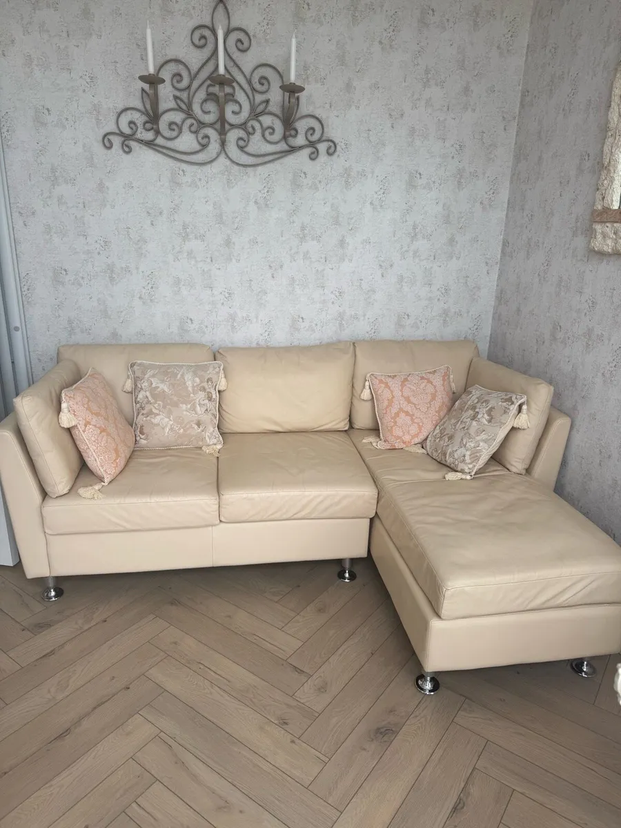 Sofa Cream leather corner - Image 1