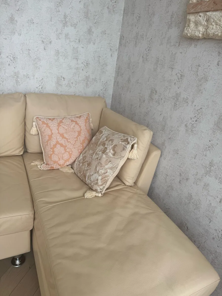 Sofa Cream leather corner - Image 3