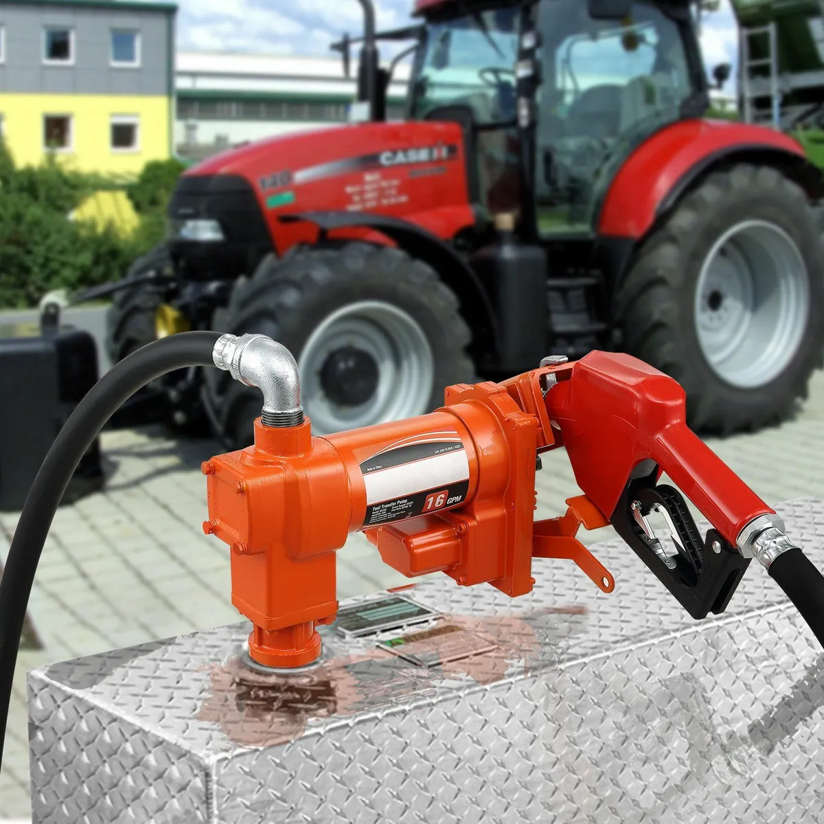 Gasoline Extraction Transfer Pump with Auto Nozzle - Image 4