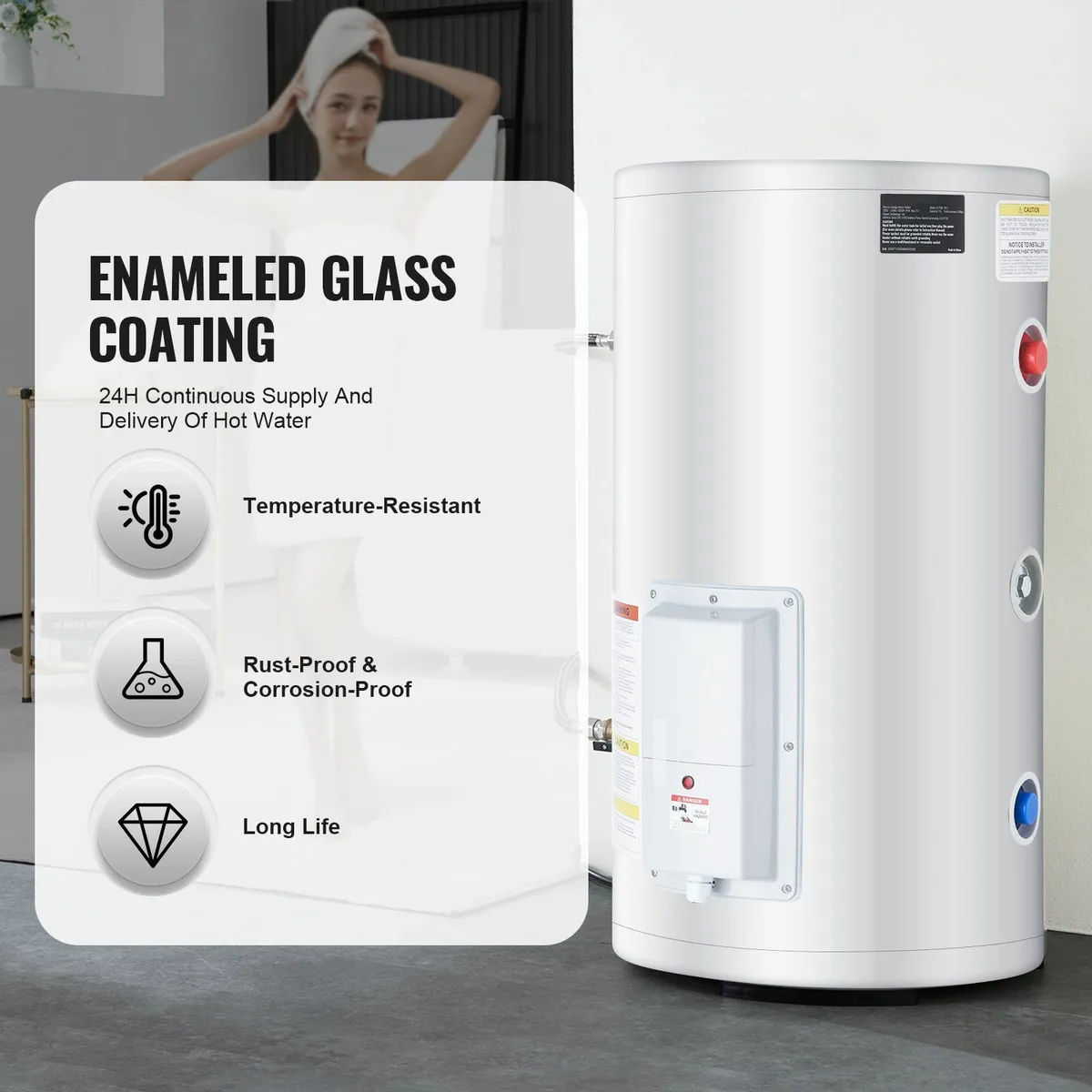 Instant Hot Electric Water Heater 18Gal Tank 1.6Kw - Image 4