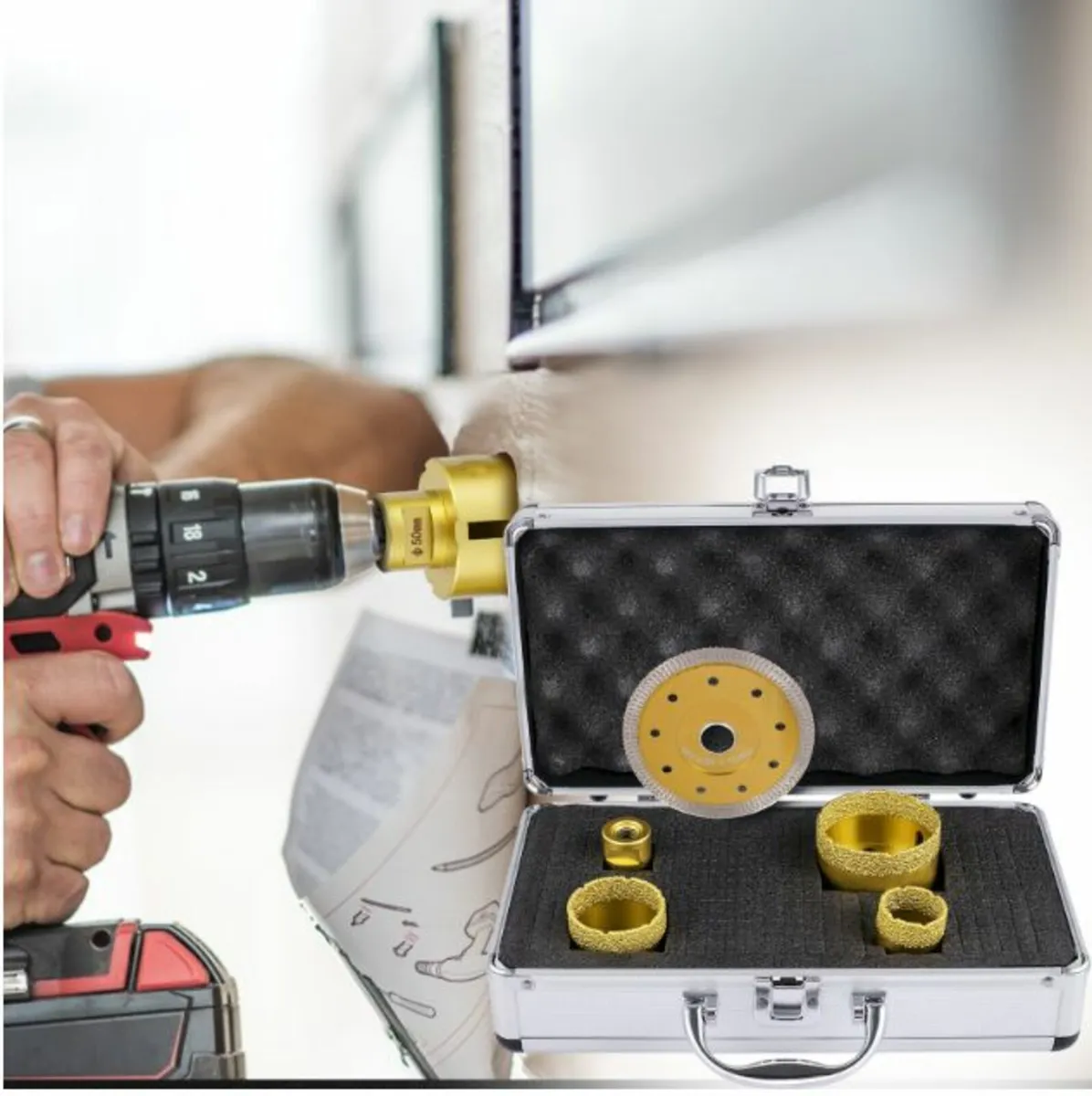 4PCS Diamond Hole Saw Set Diamond Drill Bits - Image 4