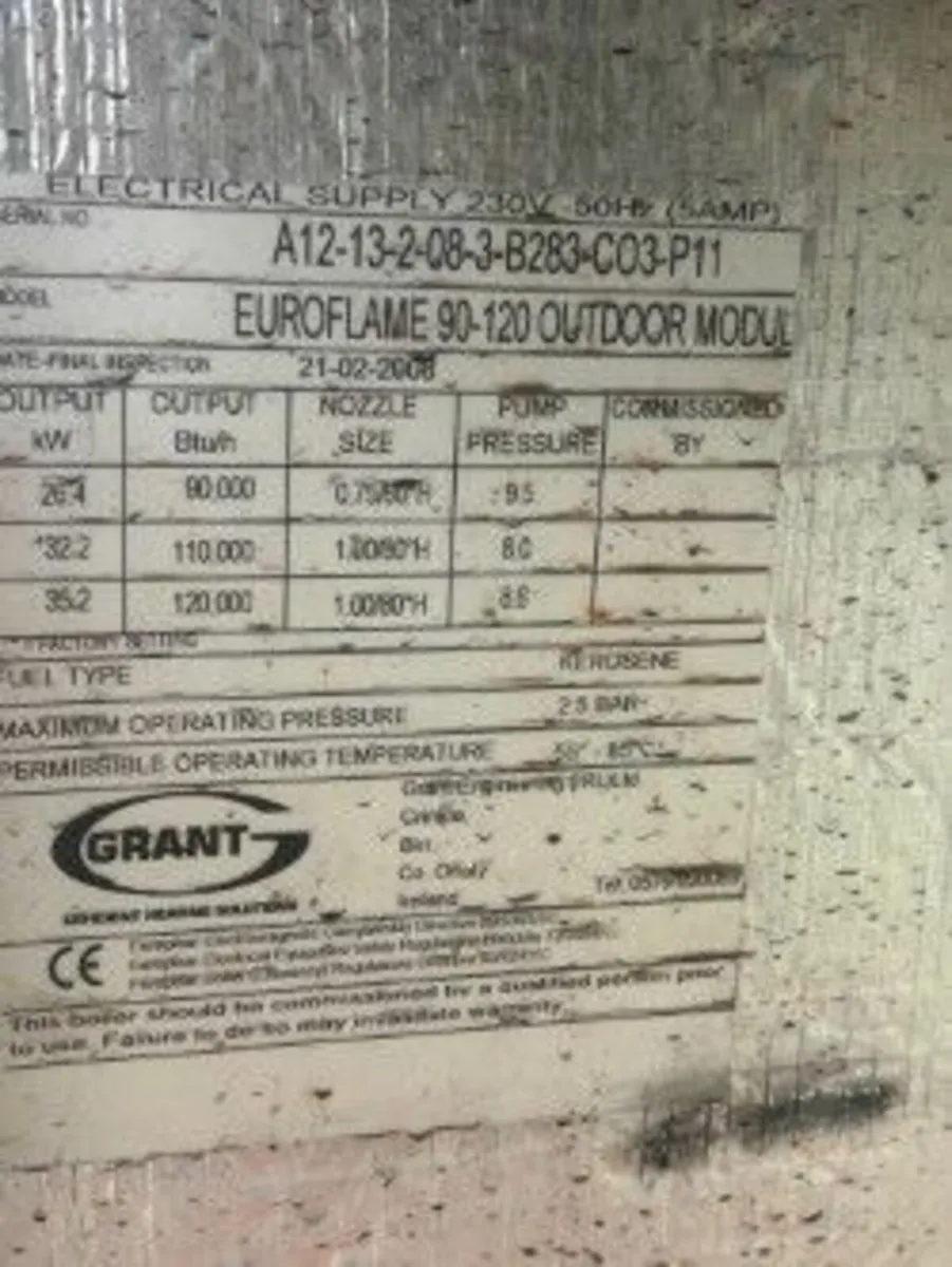 Euroflame 90-120 External Oil Boiler 2008 - Image 2