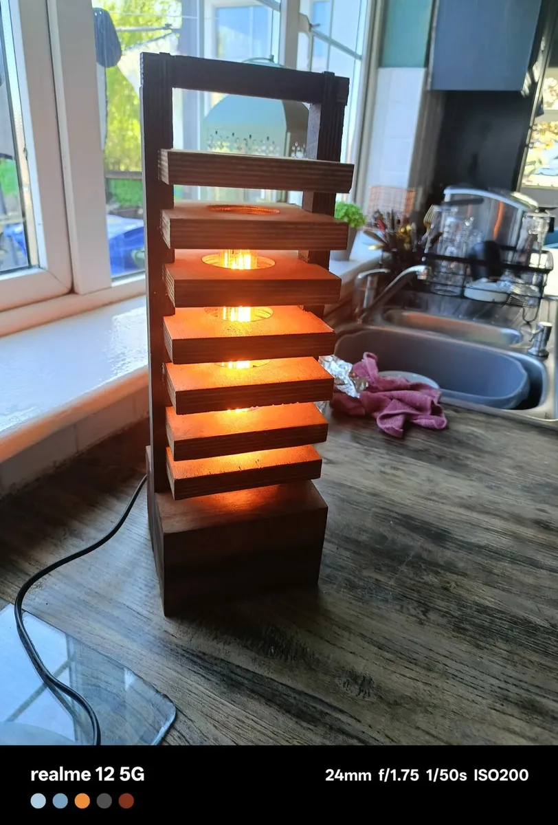 Handcrafted Tiered Lamp - Image 1
