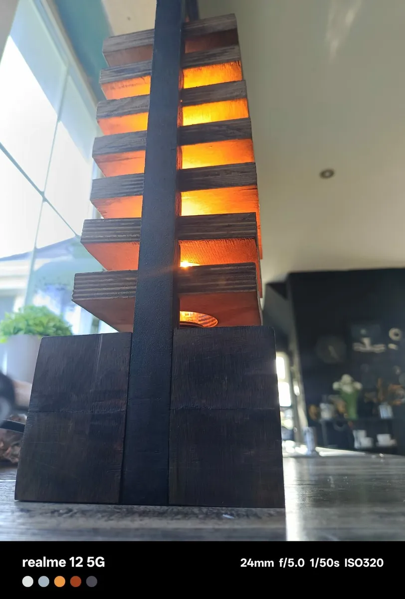 Handcrafted Tiered Lamp - Image 4