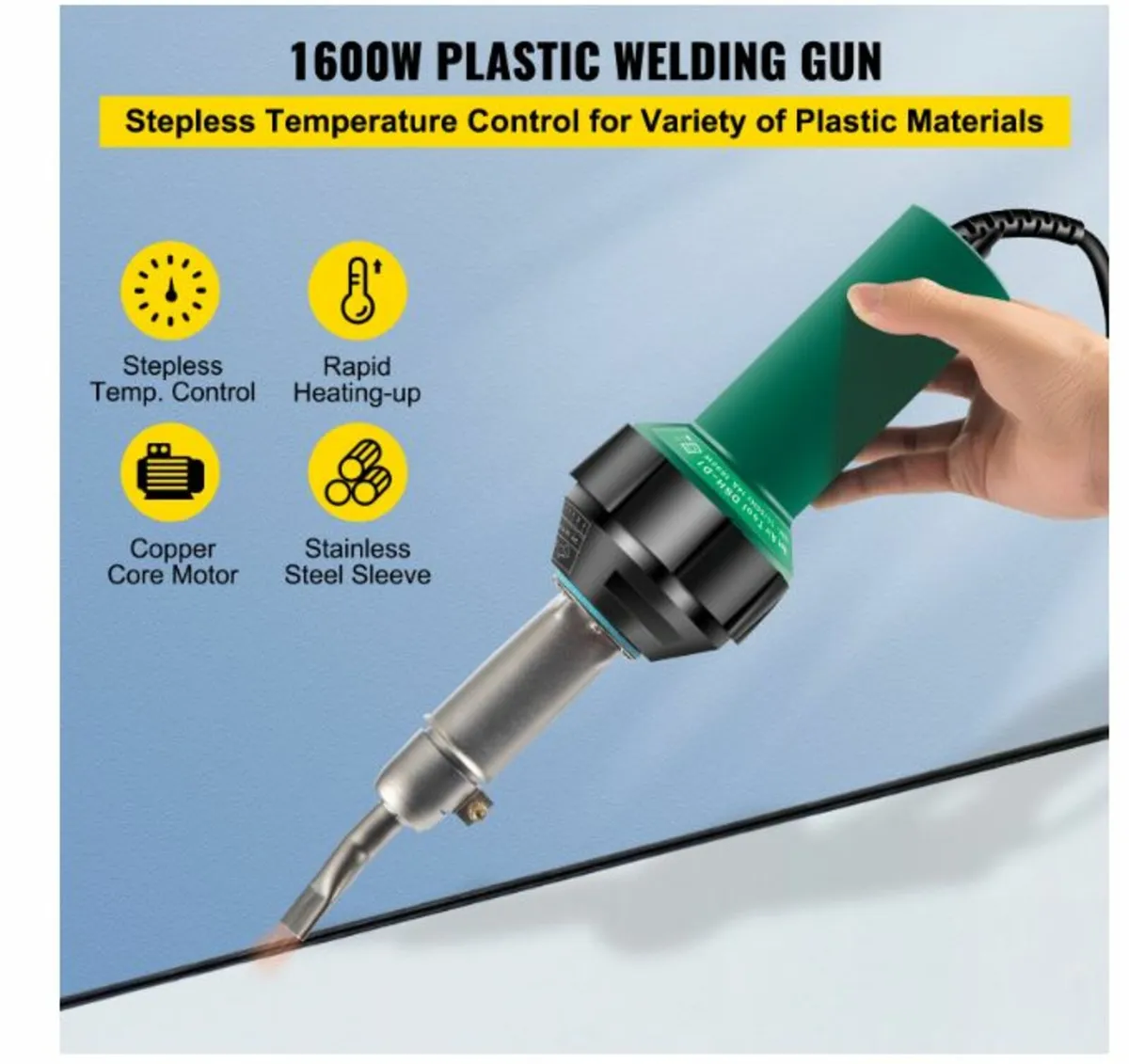 8Pcs PVC Welding Gun, 1600W Hot Air Plastic Welder - Image 4