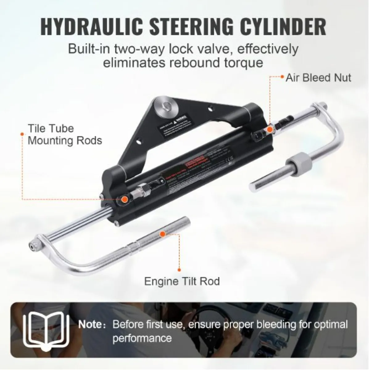 150HP Hydraulic Outboard Steering System Kit - Image 3