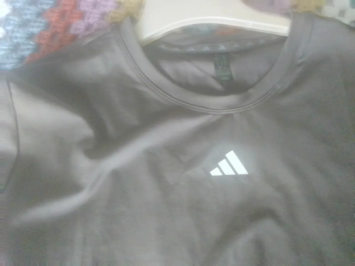 ADIDAS KHAKI GREY TRAINING TOP SIZE 14-16 NEW - Image 3