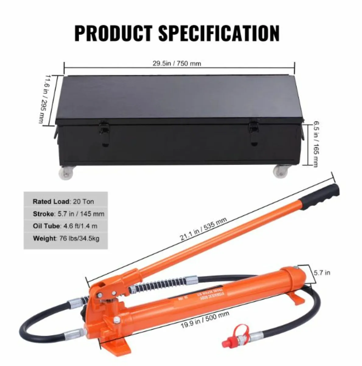 20 Ton Hydraulic Jack Air Pump Porta Power Kits - Image 3