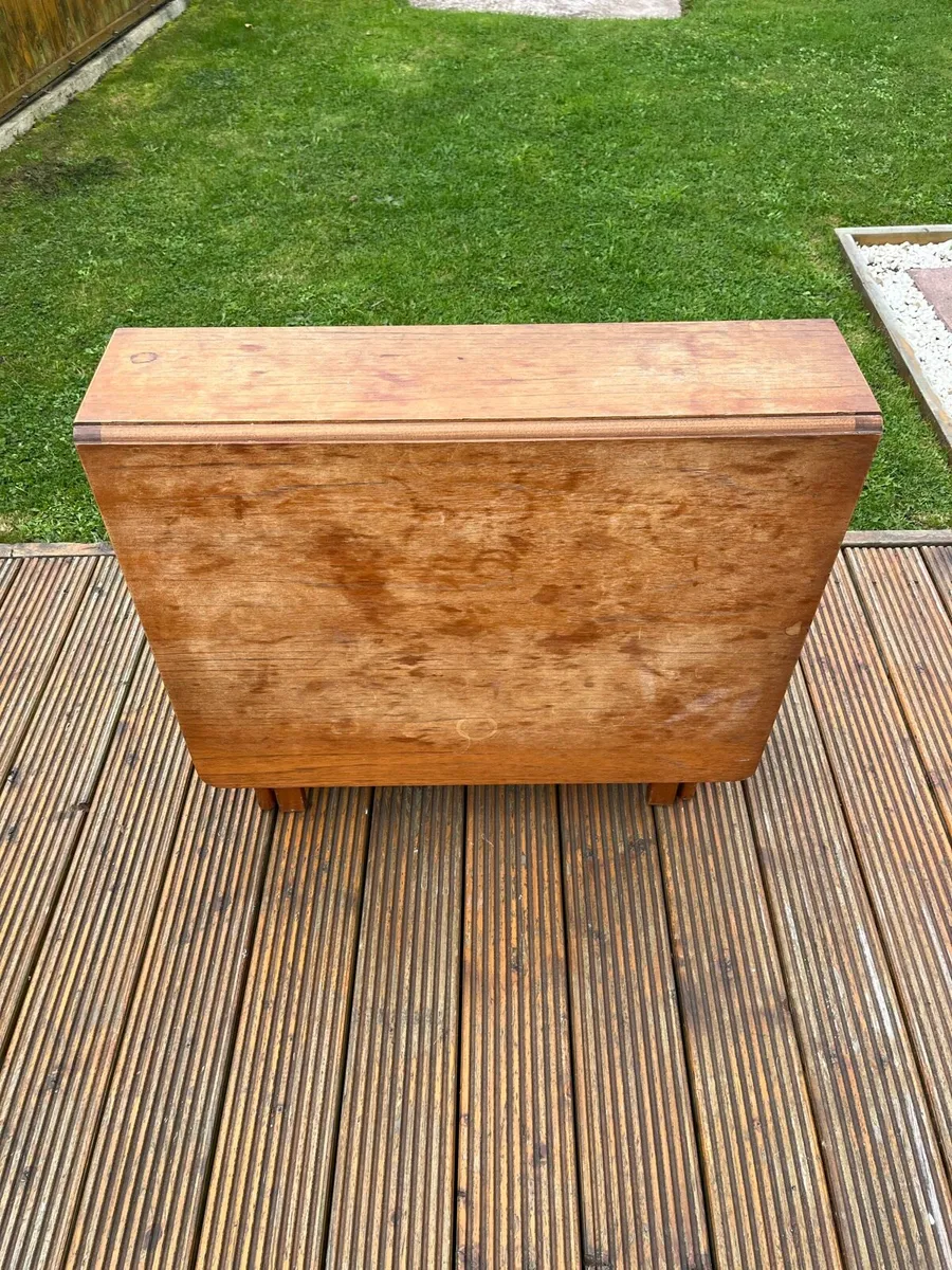Solid wood drop leaf table - Image 1