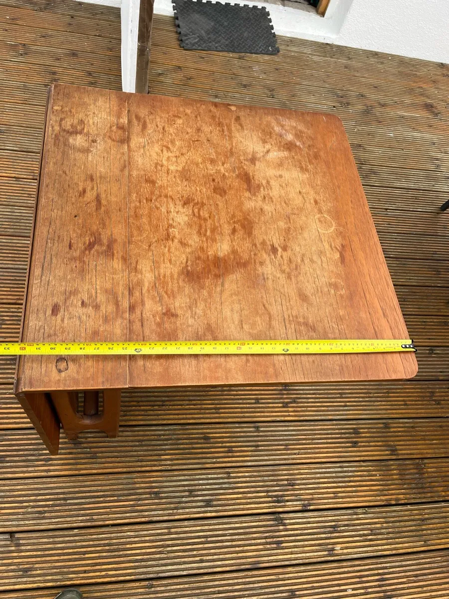 Solid wood drop leaf table - Image 4
