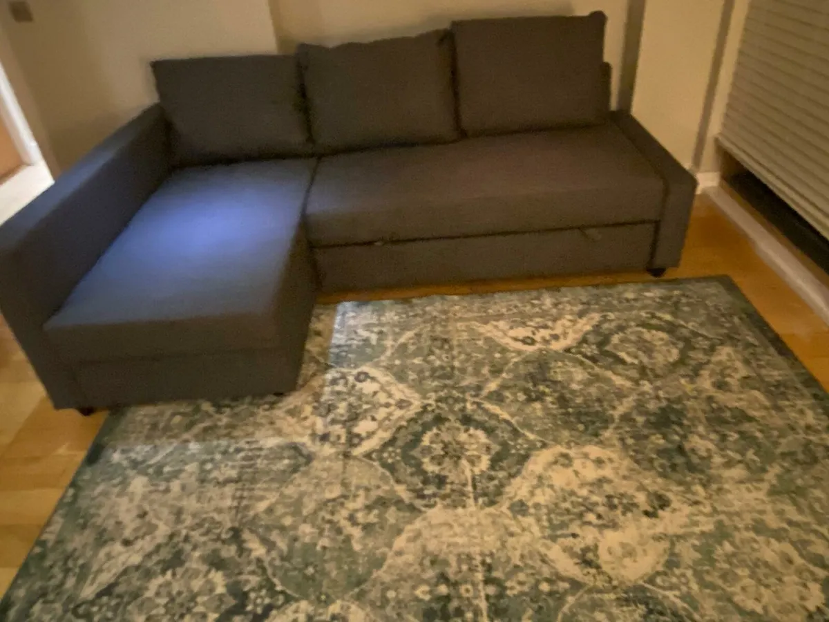Pull out couch with storage - Image 1