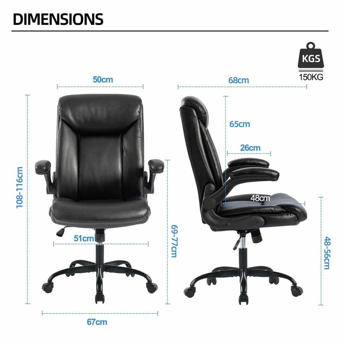Ergonomic Executive Office Chair Swivel Work Compu - Image 2
