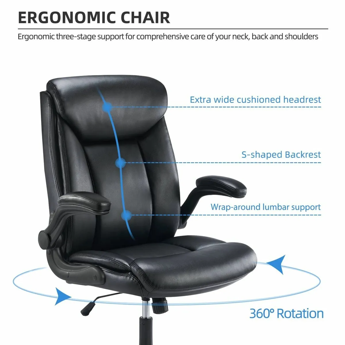 Ergonomic Executive Office Chair Swivel Work Compu - Image 4