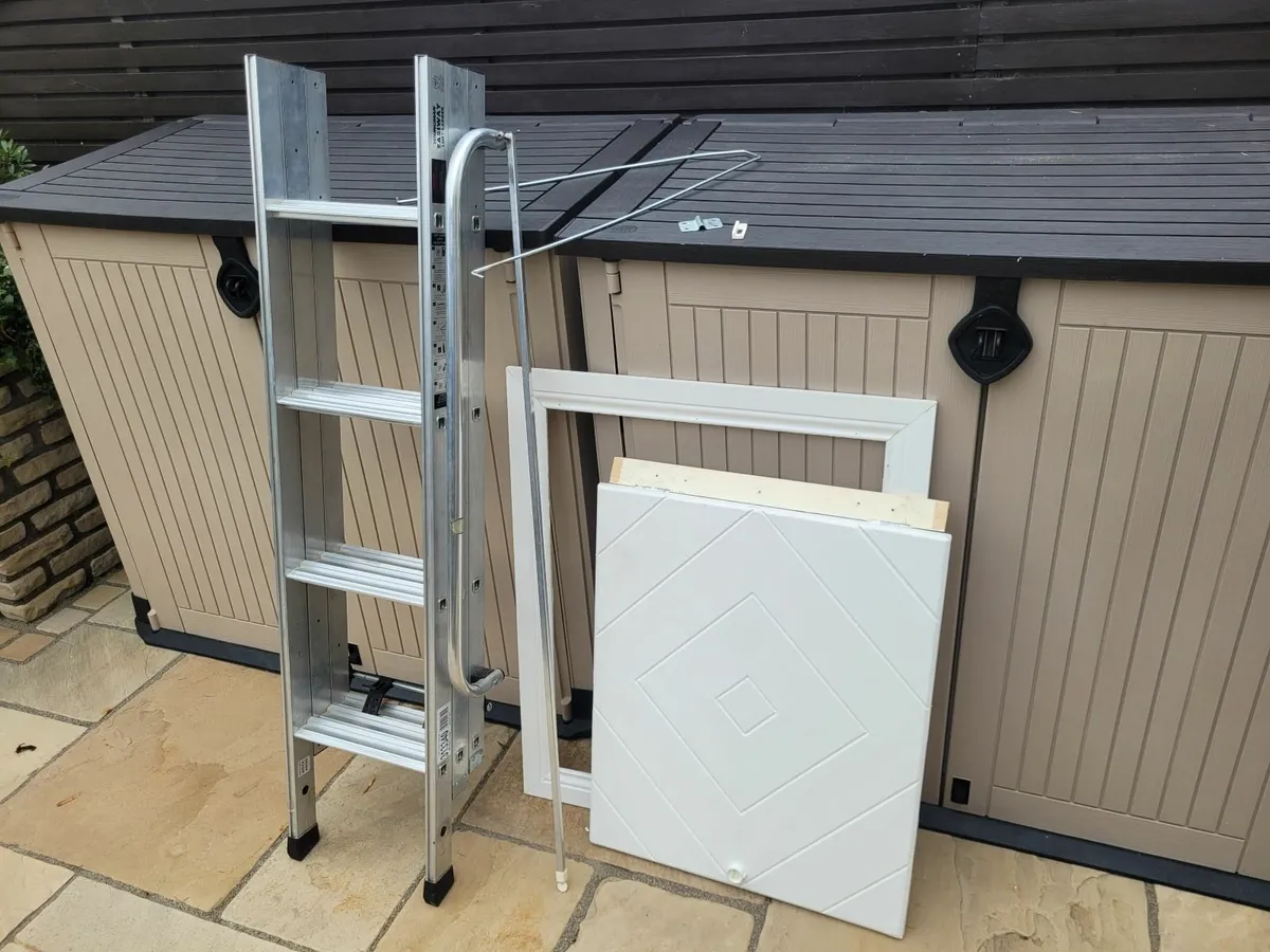 Attic ladder with Handrail, Hatch, Architrave pole - Image 1