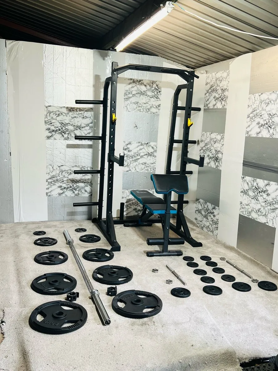 FULL GYM COMMERCIAL RACK BENCH WEIGHTS BAR WEIGHTS - Image 1
