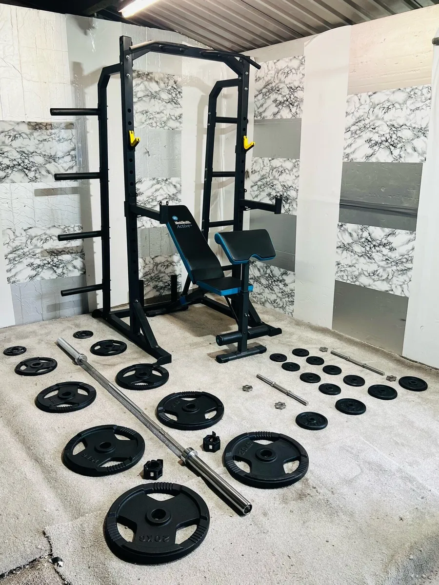 FULL GYM COMMERCIAL RACK BENCH WEIGHTS BAR WEIGHTS - Image 1