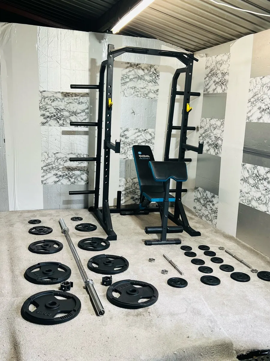 FULL GYM COMMERCIAL RACK BENCH WEIGHTS BAR WEIGHTS - Image 2