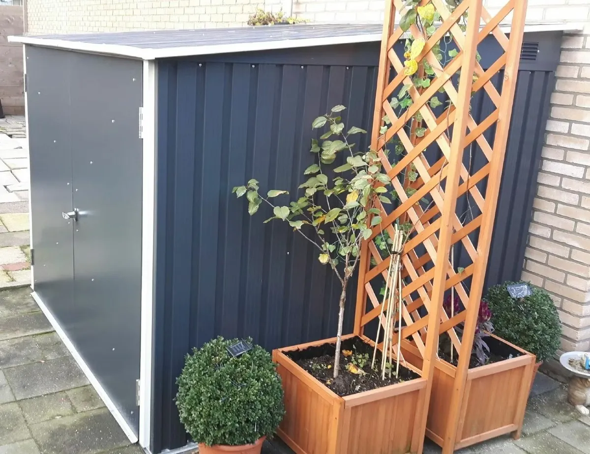 6x6 Steel Grey Bicycle Stores with Ramps. - Image 4