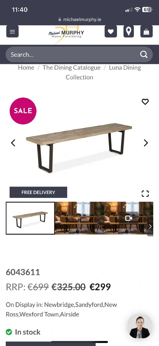 Almost new 5ft Dining/Kitchen bench - Image 2