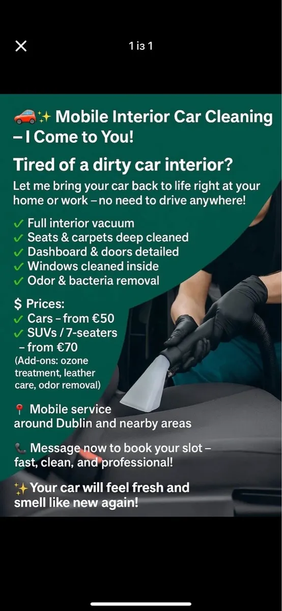 🚗✨ Mobile Interior Car Cleaning – I Come to You!