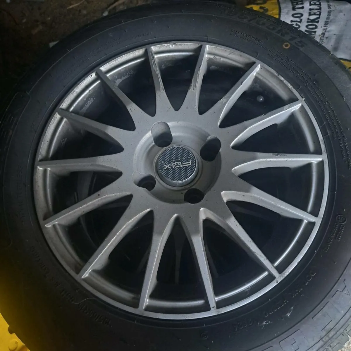 15" Fox Alloy wheels with 4 brand new tyres 4x108 - Image 1