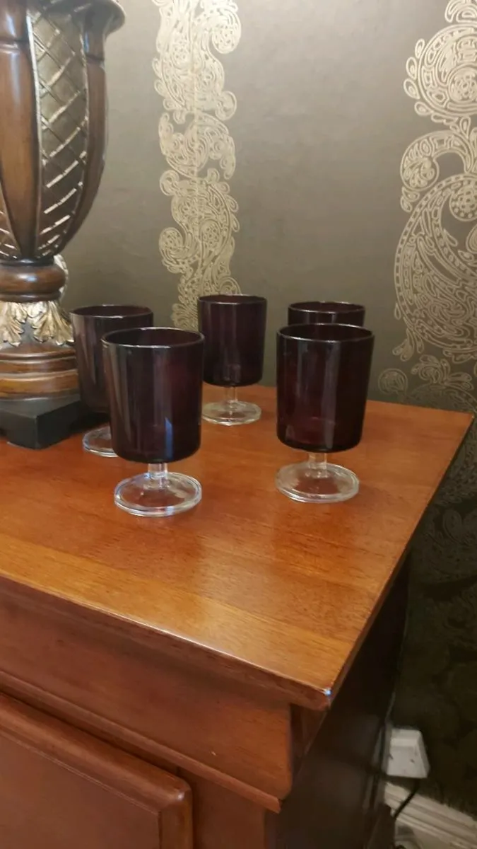 Ruby Red Vintage Goblets - Image 2