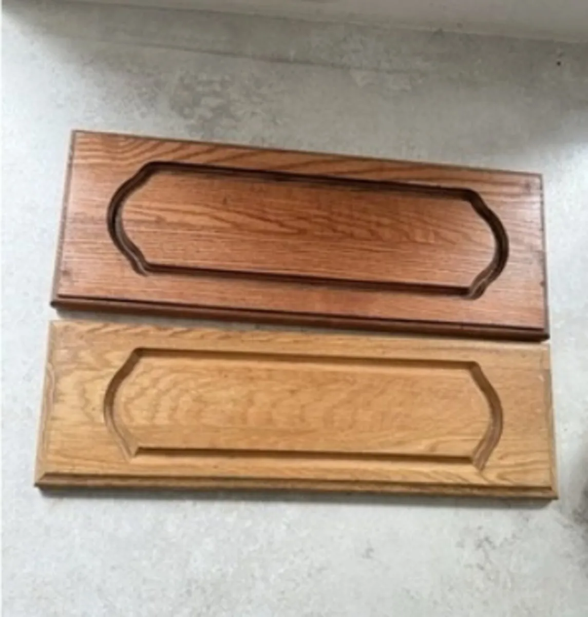 Two solid oak kitchen drawers/ draw fronts
