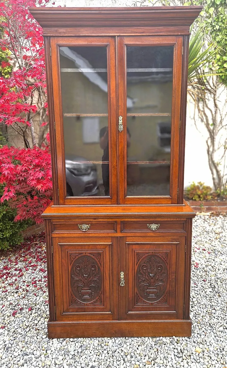 Tall Edwardian Library Bookcase- Circa 1905 - Image 3