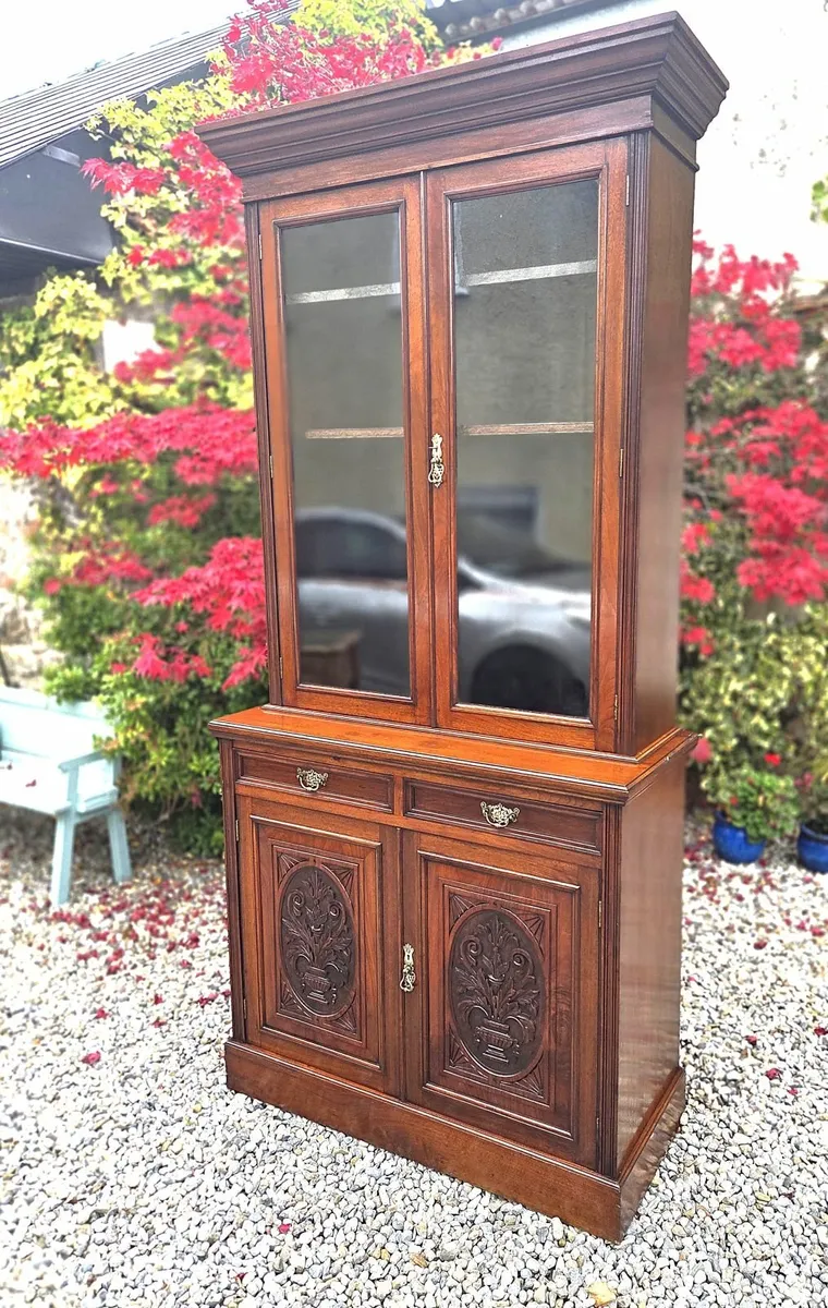 Tall Edwardian Library Bookcase- Circa 1905 - Image 4