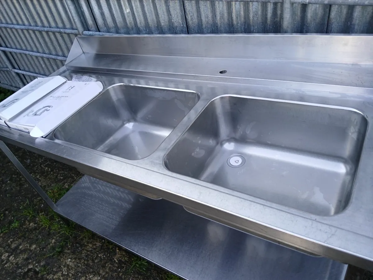 Staneless steel cabbinet double sink unit complete - Image 1