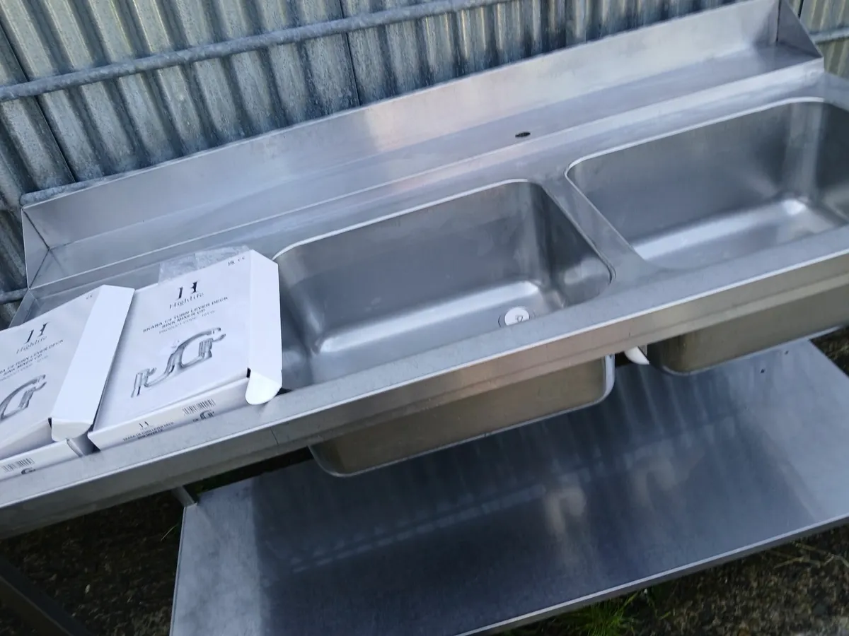 Staneless steel cabbinet double sink unit complete - Image 2
